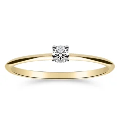Silván Solitaire timanttisormus 0,10ct, valko- ja keltakultaa, Silván vihkisormukset