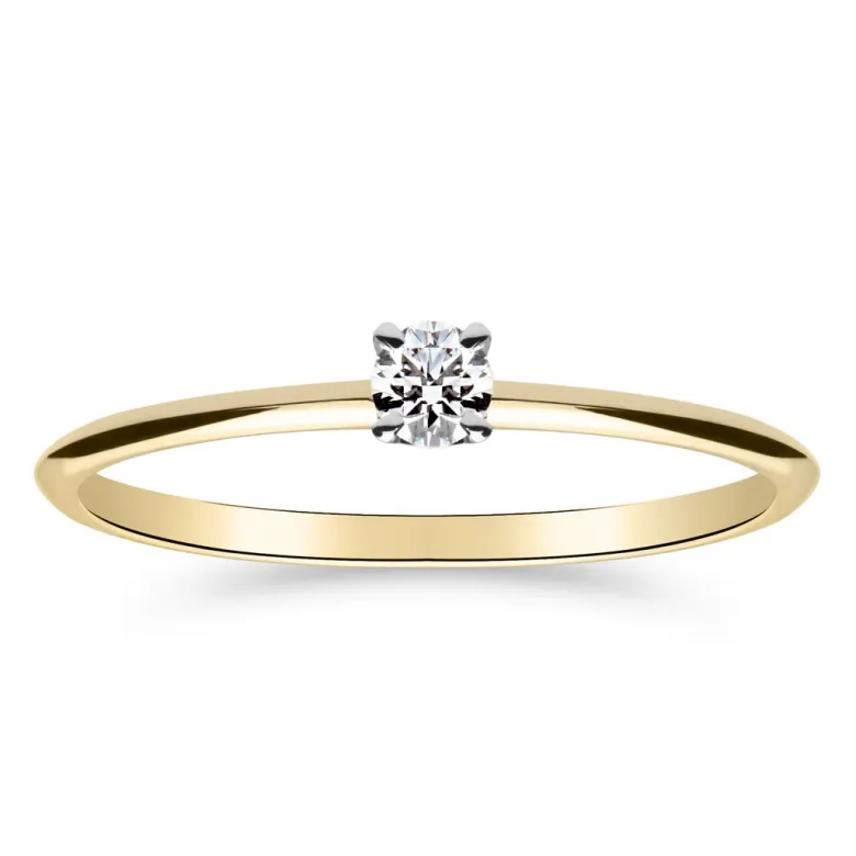 Silván Solitaire timanttisormus 0,10ct, valko- ja keltakultaa, Silván vihkisormukset