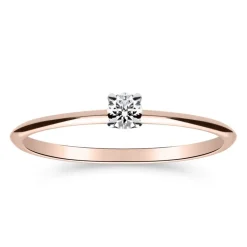 Silván Solitaire timanttisormus 0,10ct, valko- ja rosekultaa, Silván vihkisormukset