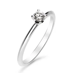 Silván Solitaire timanttisormus 0,20ct, valkokultaa, Silván vihkisormukset
