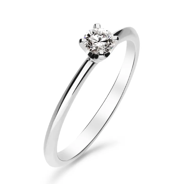 Silván Solitaire timanttisormus 0,20ct, valkokultaa, Silván vihkisormukset