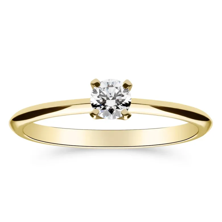 Silván Solitaire timanttisormus 0,20ct, keltakultaa, Silván vihkisormukset