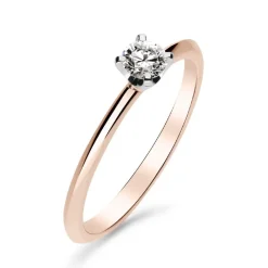 Silván Solitaire timanttisormus 0,20ct, valko- ja rosekultaa, Silván vihkisormukset