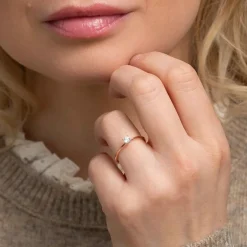 Silván Solitaire timanttisormus 0,20ct, valko- ja rosekultaa, Silván vihkisormukset