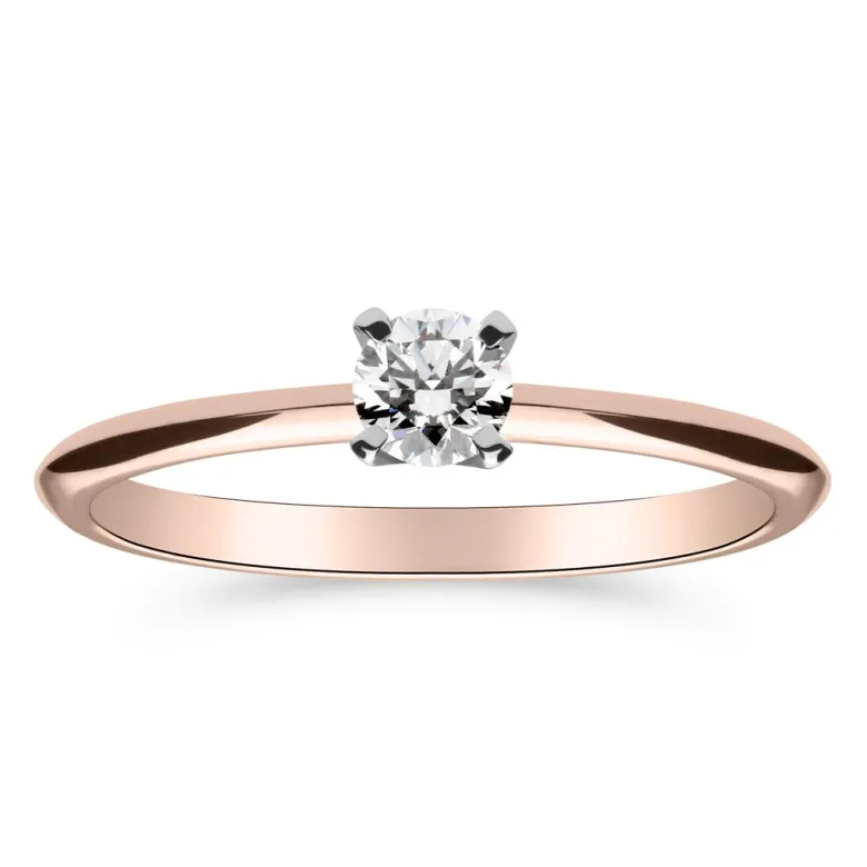 Silván Solitaire timanttisormus 0,20ct, valko- ja rosekultaa, Silván vihkisormukset