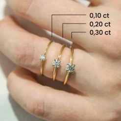 Silván Solitaire timanttisormus 0,30ct, valko- ja keltakultaa, Silván vihkisormukset