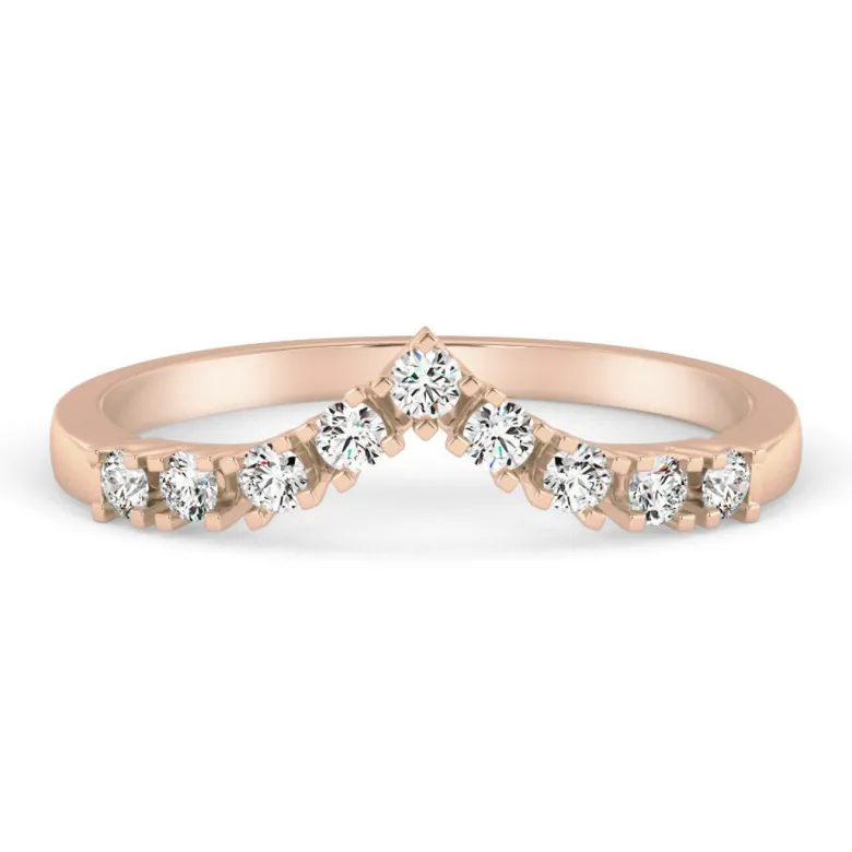 Silván Syleilijä sivusormus timanteilla 0,18ct, rosekultaa, Silván vihkisormukset