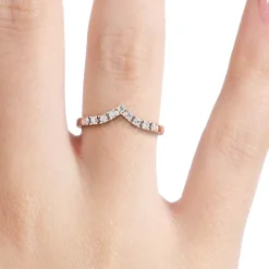Silván Syleilijä sivusormus timanteilla 0,18ct, rosekultaa, Silván vihkisormukset