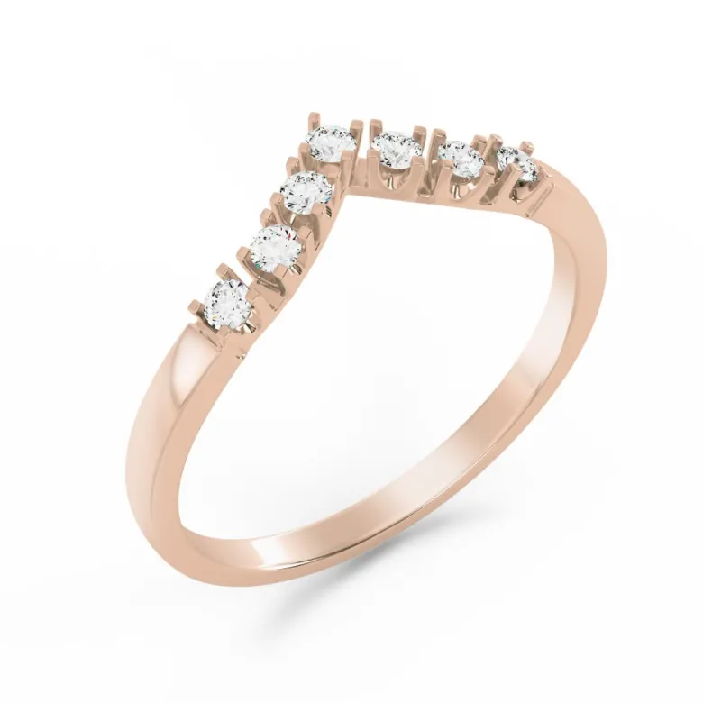 Silván Syleilijä sivusormus timanteilla 0,14ct, rosekultaa, Silván vihkisormukset