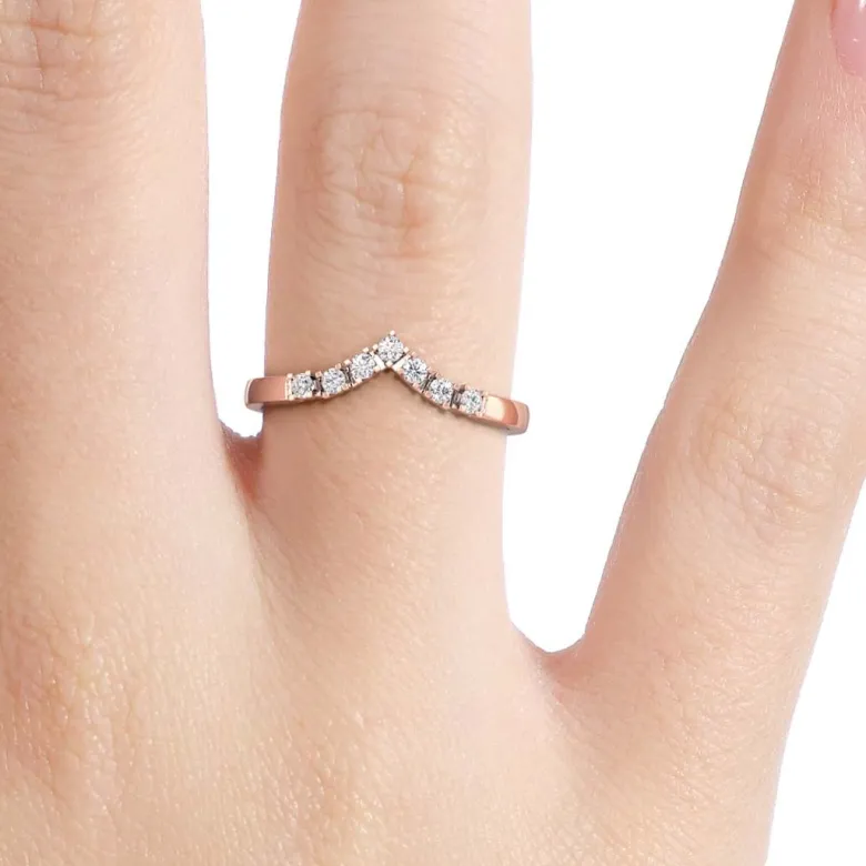 Silván Syleilijä sivusormus timanteilla 0,14ct, rosekultaa, Silván vihkisormukset