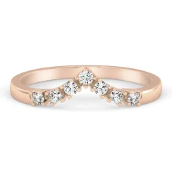 Silván Syleilijä sivusormus timanteilla 0,14ct, rosekultaa, Silván vihkisormukset