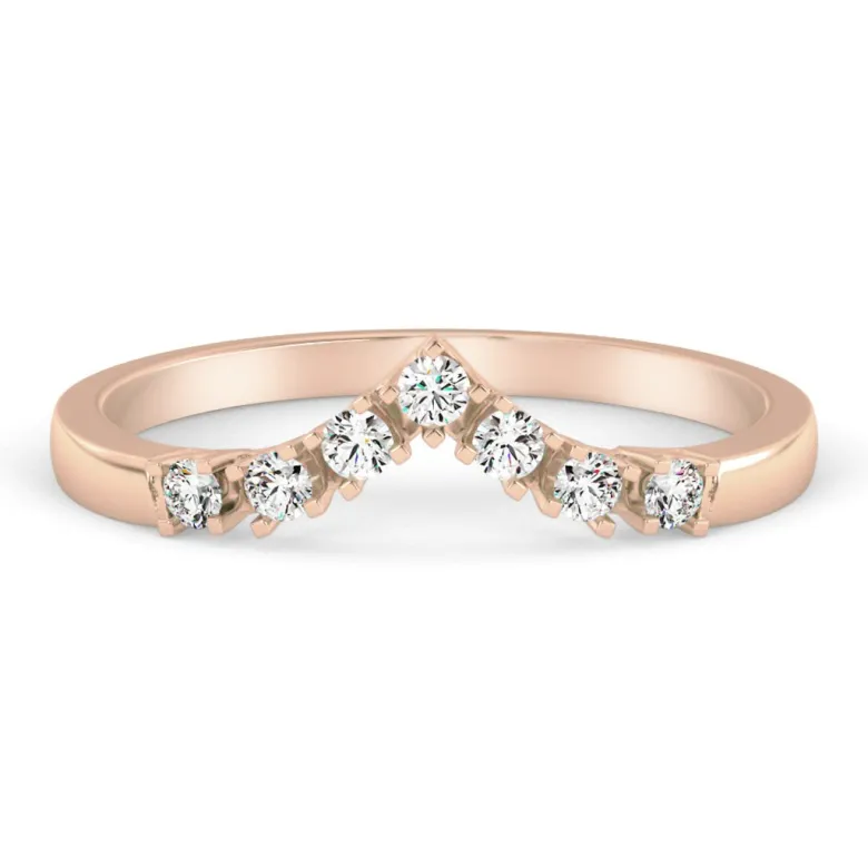 Silván Syleilijä sivusormus timanteilla 0,14ct, rosekultaa, Silván vihkisormukset