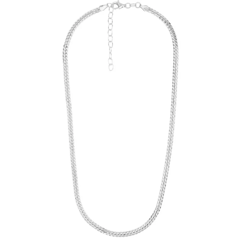 Stelle ovaali-panssarikaulaketju, 4 mm, hopeaa