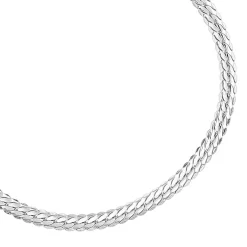 Stelle ovaali-panssariranneketju, 4 mm, hopeaa
