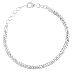 Stelle ovaali-panssariranneketju, 4 mm, hopeaa