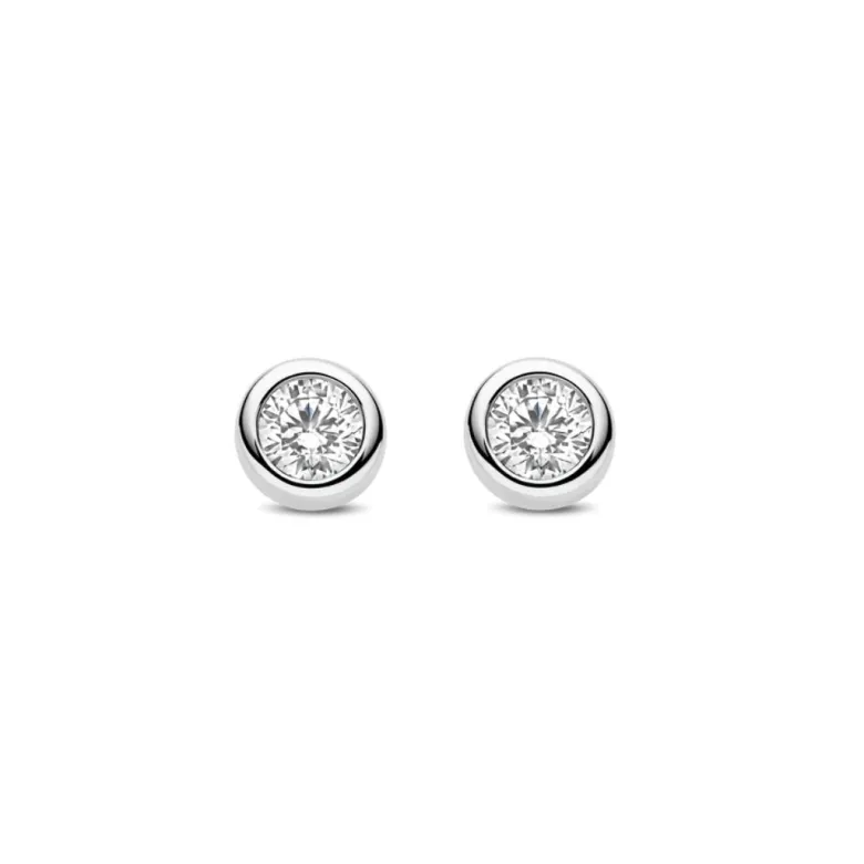TI SENTO Classic Round korvakorut, hopeaa ja zirkonit, 78057ZI