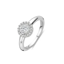 TI SENTO Classic Round sormus, hopeaa ja zirkonit, 12416ZI