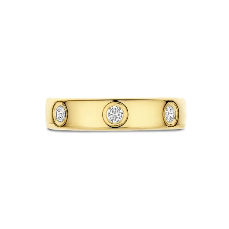 TI SENTO Classic sormus, keltakullattua hopeaa ja zirkonit, 12403ZY