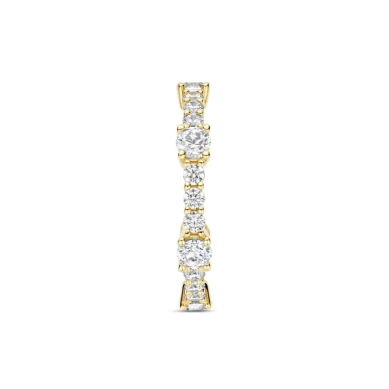 TI SENTO Eternity Tennis sormus, keltakullattua hopeaa ja zirkonit, 12428ZY