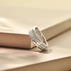 TI SENTO Layered sormus, hopeaa ja zirkonit, 12411ZI