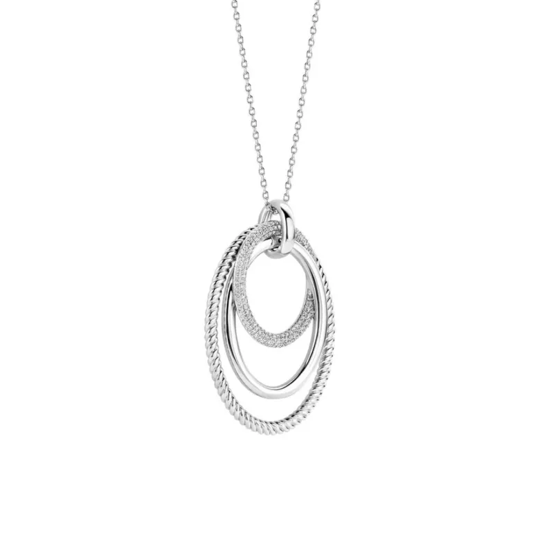 TI SENTO Layered Structure kaulakoru, hopeaa ja zirkoni, 34127ZI/40