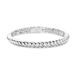 TI SENTO Ribbed rannerengas, hopeaa 23095SI