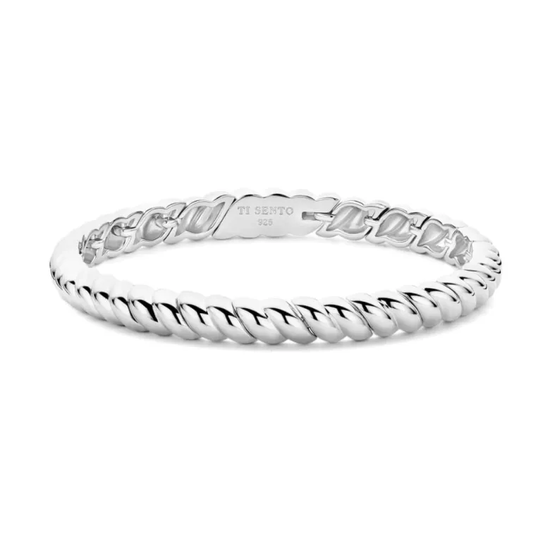 TI SENTO Ribbed rannerengas, hopeaa 23095SI