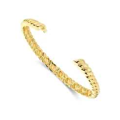 TI SENTO Ribbed rannerengas, keltakullattua hopeaa, 23095SY
