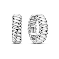 TI SENTO Vintage Ribbed rengaskorvakorut, hopeaa, 78066SI