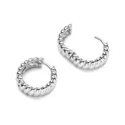 TI SENTO Vintage Ribbed rengaskorvakorut, hopeaa, 78066SI