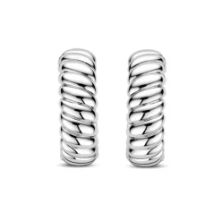 TI SENTO Vintage Ribbed rengaskorvakorut, hopeaa, 78066SI