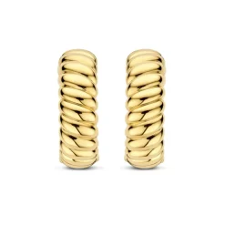 TI SENTO Vintage Ribbed rengaskorvakorut, keltakullattua hopeaa, 78066SY