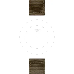 Tissot ranneke, 22 mm, khakinvihreä kangas, T852046756