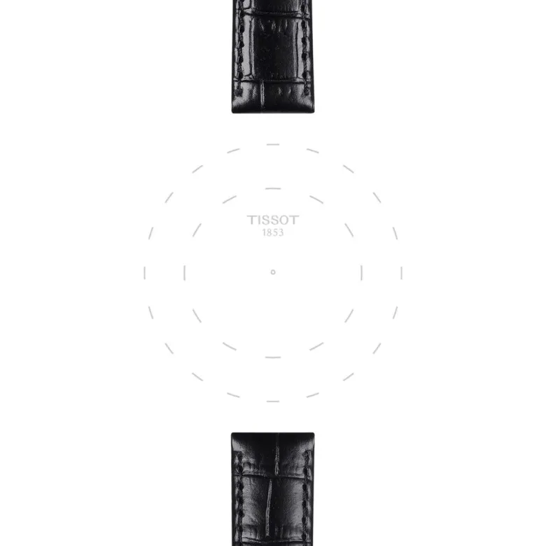 Tissot ranneke, 15 mm, musta nahka, T852043622