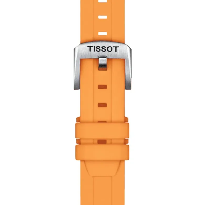 Tissot ranneke, 18 mm, oranssi silikoni, T852047452