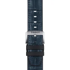 Tissot ranneke, 22 mm, sininen nahka ja musta silikoni, T852046765