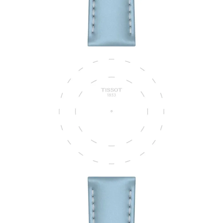 Tissot ranneke, 18 mm, vaaleansinistä nahkaa, T852048148