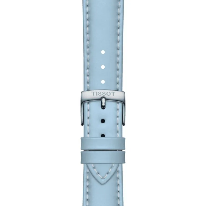 Tissot ranneke, 18 mm, vaaleansinistä nahkaa, T852048148