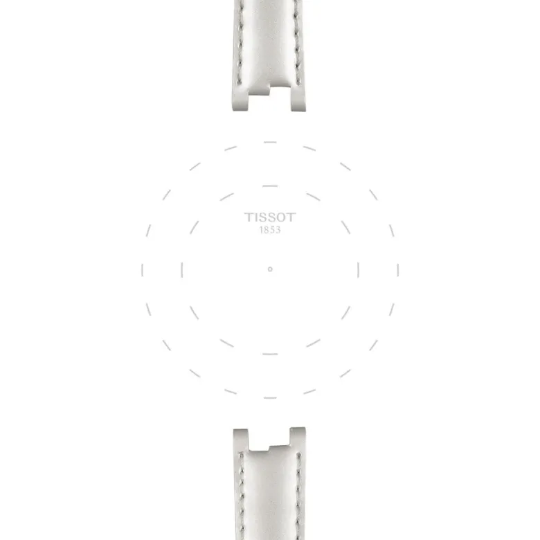 Tissot ranneke, 12 mm, valkoinen nahka, T852036540