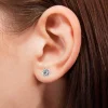 Valkokultaiset korvakorut 5mm zirkoniakivellä, 14K valkokulta