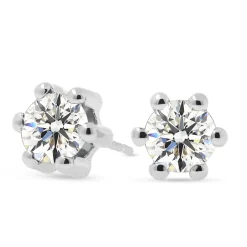 Valkokultaiset korvakorut 5mm zirkoniakivellä, 14K valkokulta