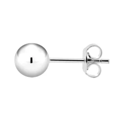 Valkokultaiset pallokorvakorut, 5mm pallo, 14K valkokulta