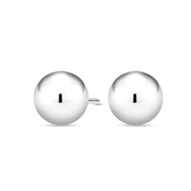 Valkokultaiset pallokorvakorut, 5mm pallo, 14K valkokulta