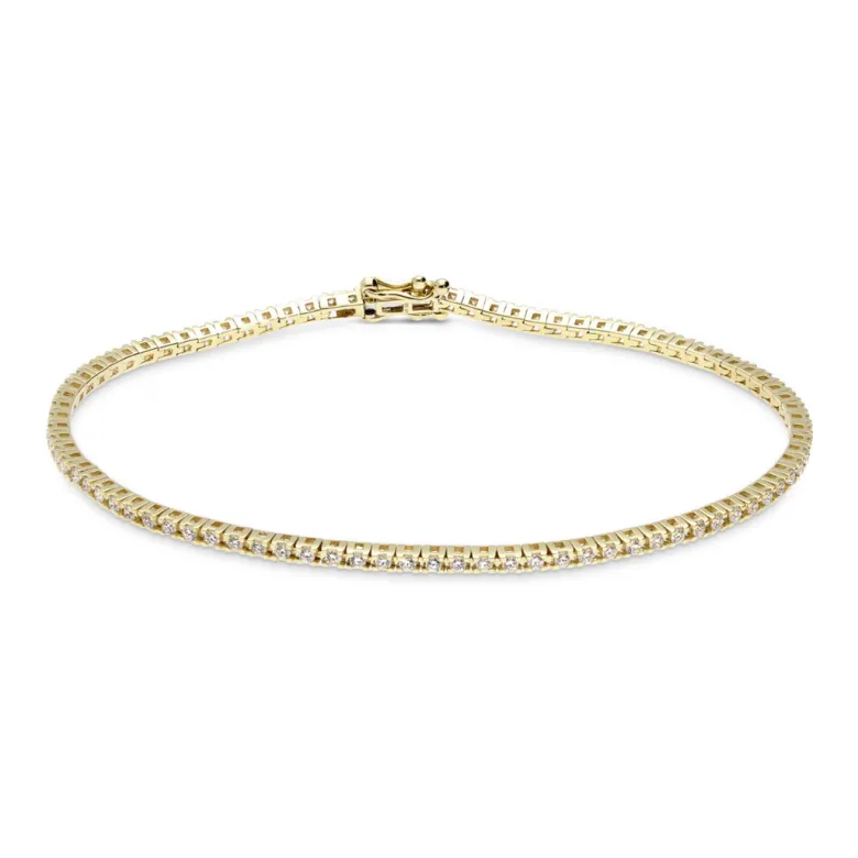 Vittoria keltakultainen tennis timanttirannekoru, 0,97ct