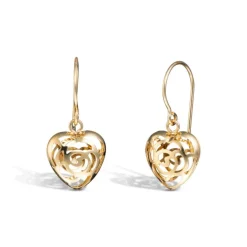 Vittoria sydänkorvakorut, keltakultaa